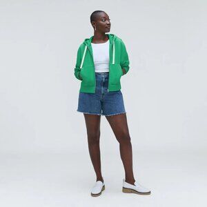 Everlane The Track Organic Cotton Hoodie in Bright Jade, Size X-Small